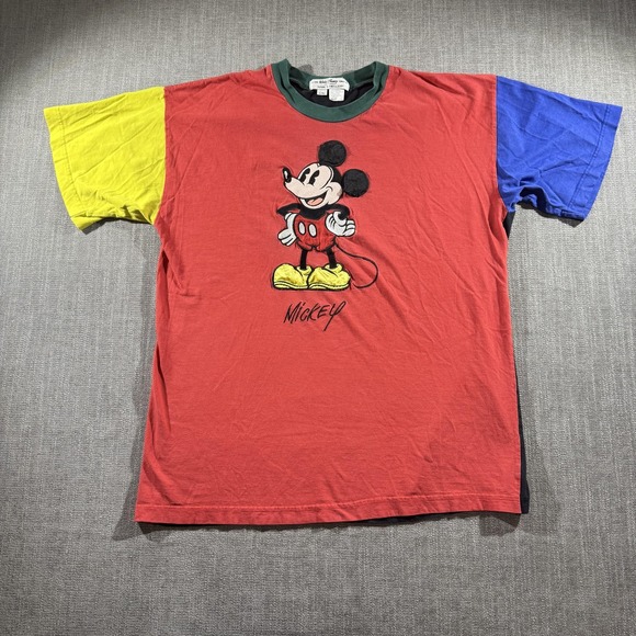 Disney Other - Vintage Mickey Mouse Shirt Mens L XL Red Yellow Blue Disney Nancy Heller 90s Tee
